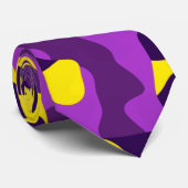 Paarse gele camouflage printplaat stropdas (Opgerold)