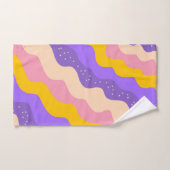 Paarse Gele Celestial Stripe Groovy Abstract Bad Handdoek (Handdoek)