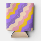 Paarse Gele Celestial Stripe Groovy Abstract Blikjeskoeler (Voorkant)