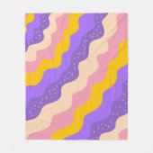 Paarse Gele Celestial Stripe Groovy Abstract Fleece Deken (Voorkant)