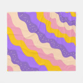 Paarse Gele Celestial Stripe Groovy Abstract Fleece Deken (Voorkant (Horizontaal))