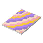 Paarse Gele Celestial Stripe Groovy Abstract Notitieblok (Linkerzijde)