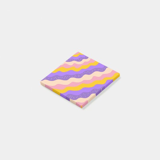 Paarse Gele Celestial Stripe Groovy Abstract Post-it® Notes (Schuin)