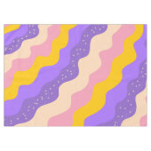Paarse Gele Celestial Stripe Groovy Abstract Tafelkleed (Voorkant (Horizontaal))
