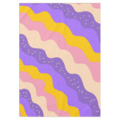 Paarse Gele Celestial Stripe Groovy Abstract Tafelkleed (Voorkant)