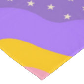 Paarse Gele Celestial Stripe Groovy Abstract Tafelkleed (Gekanteld)
