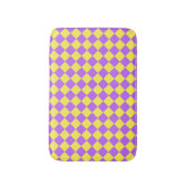 Paarse gele Checker Diamantpatroon Badmat (Voorkant Verticaal)
