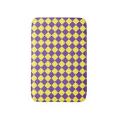Paarse gele Checker Diamantpatroon Badmat (Voorkant Verticaal)