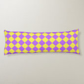 Paarse gele Checker Diamantpatroon Lichaamskussen (Achterkant)