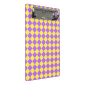 Paarse gele Checker Diamantpatroon Mini Klembord (Schuin)
