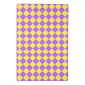 Paarse gele Checker Diamantpatroon Mini Klembord (Achterkant)