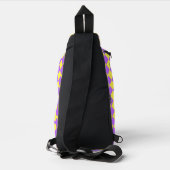 Paarse gele Checker Diamantpatroon Sling Bag (Achterkant)