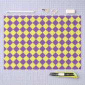 Paarse gele Checker Diamantpatroon Tissuepapier (Craft)