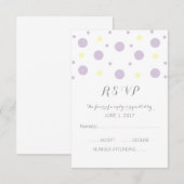 Paarse gele Confetti Kaart respons (Voorkant / Achterkant)