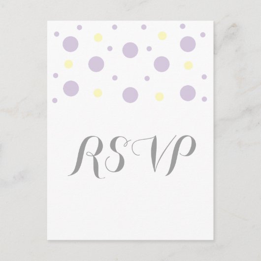 Paarse gele Confetti respons Briefkaart (Voorkant)