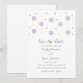 Paarse Gele Confetti sparen de Datum uitnodigen Save The Date (Voorkant / Achterkant)
