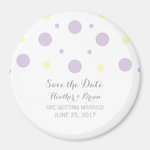 Paarse Gele Confetti sparen de Magnetische Datum Magneet