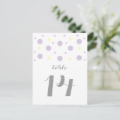 Paarse gele Confetti Tabelnummer Briefkaart (Staand voorkant)