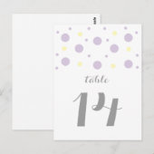 Paarse gele Confetti Tabelnummer Briefkaart (Voorkant / Achterkant)
