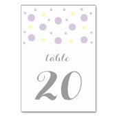 Paarse Gele Confetti Wedding Table Kaart (Achterkant)
