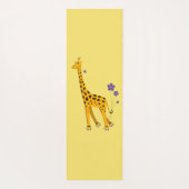 Paarse Gele Cute Funny Skating Cartoon Giraffe Yogamat (Achterkant)