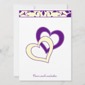 Paarse, gele, Damask Bridal Shower Invitation Kaart (Achterkant)