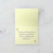 Paarse Gele Diamanten Vlinders Bedankkaartjes Bedankkaart (Binnen)