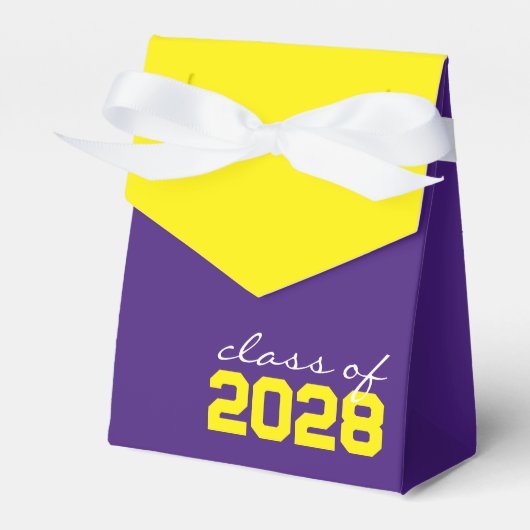 Paarse & Gele Diploma Favor Dozen Bedankdoosjes (Voorkant Zijde)
