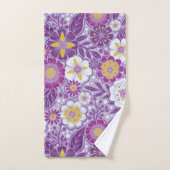 Paarse, gele en magenta Floral Bad Handdoek (Handdoek)