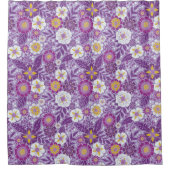 Paarse, gele en magenta Floral Douchegordijn (Voorkant)