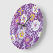 Paarse, gele en magenta Floral Grote Klok (Hoek)