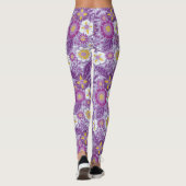 Paarse, gele en magenta Floral Leggings (Achterkant)