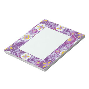 Paarse, gele en magenta Floral Notitieblok