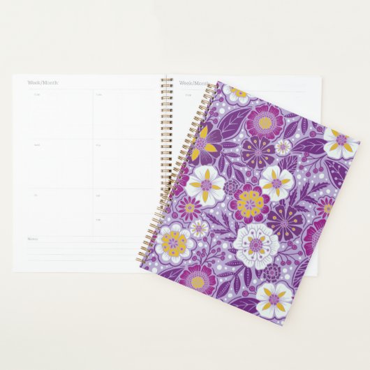 Paarse, gele en magenta Floral Planner (Display)