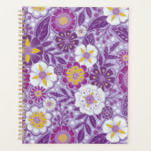Paarse, gele en magenta Floral Planner (Voorkant)