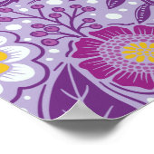 Paarse, gele en magenta Floral Poster (Hoek)