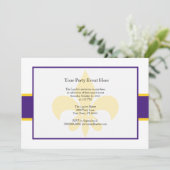 Paarse Gele Fleur de Lis Party Time Kaart (Staand voorkant)