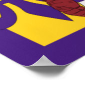 Paarse Gele Fleur de Lis Rivierkreeft Feest Banner Poster (Hoek)