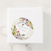 Paarse Gele Floral Glitter Hartelijk dank Bedankjes Labels (In situ)