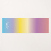 Paarse-gele Gradient Yoga Mat met Aangepaste Naam (Voorkant (horizontaal))