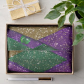 Paarse Gele Groene Mardi Gras Glitterpatroon Tissuepapier (Geschenk)