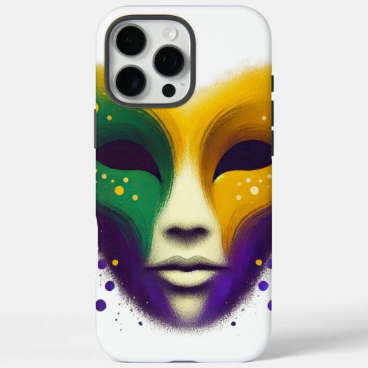 Paarse gele groene Mardi Gras-masker Case-Mate iPhone Case (Achterkant)