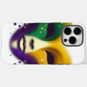 Paarse gele groene Mardi Gras-masker Case-Mate iPhone Case (Achterkant (horizontaal))