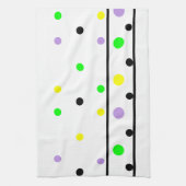 Paarse gele groene zwarte pooldots theedoek (Verticaal)