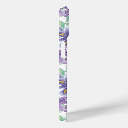 Paarse gele iris bloemenbloemen Waterverf Case-Mate iPhone Case (Achterkant / Rechts)
