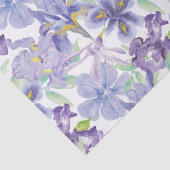 Paarse Gele Iris Bloemige Waterverf  Tissuepapier (Detail)