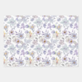 Paarse Gele Iris Floral Waterverf Inpakpapier Vel (Voorkant 2)