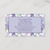 Paarse Gele Iris Floral Waterverf Klein Visitekaartje (Achterkant)