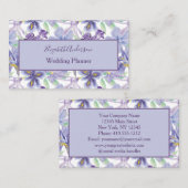 Paarse Gele Iris Floral Waterverf Klein Visitekaartje (Voorkant / Achterkant)