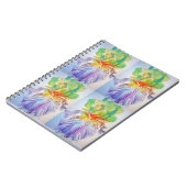 Paarse Gele Iris Patroon Bloemige Bloemen Notitieb Notitieboek (Linkerzijde)